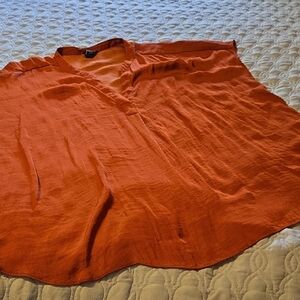 Women's Orange V-Neck Top